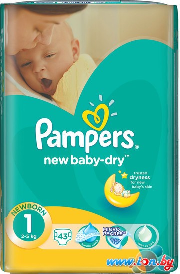 Подгузники Pampers New Baby-Dry 1 Newborn (43 шт) в Могилёве