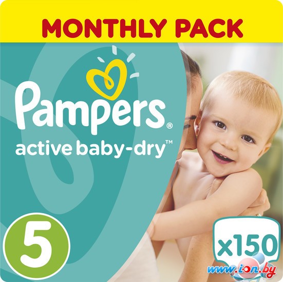 Подгузники Pampers Active Baby-Dry 5 Junior (150 шт) в Витебске