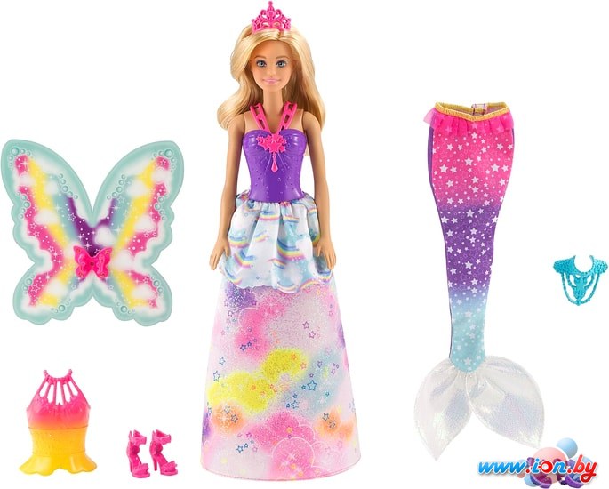 Кукла Barbie Dreamtopia Doll with 3 Fairytale Costumes FJD08 в Витебске