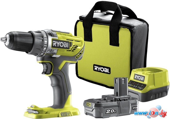 Дрель-шуруповерт Ryobi R18DD3-120S 5133003347 (с 1-м АКБ 2.0 Ah, сумка) в Могилёве