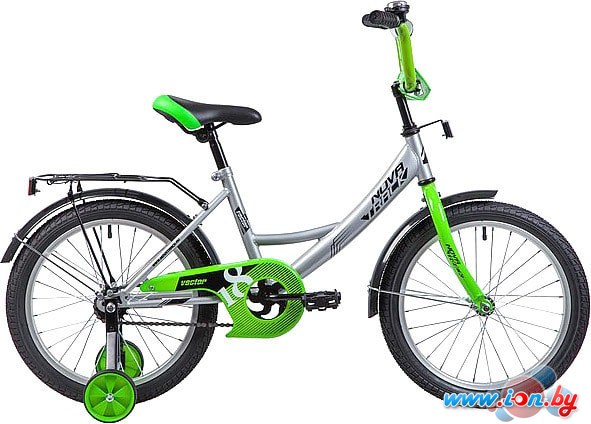 Детский велосипед Novatrack Vector 18 (серебристый/зеленый, 2019) в Бресте