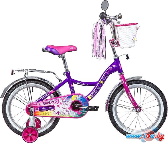 Детский велосипед Novatrack Little Girlzz 16 (фиолетовый/сиреневый, 2019) в Могилёве