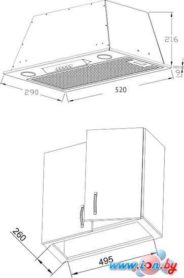 Кухонная вытяжка Korting KHI 6530 W в Бресте