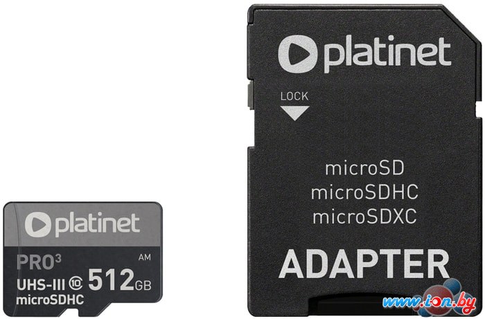 Карта памяти Platinet Pro 3 microSDXC PMMSDX512UIII 512GB + адаптер в Гомеле