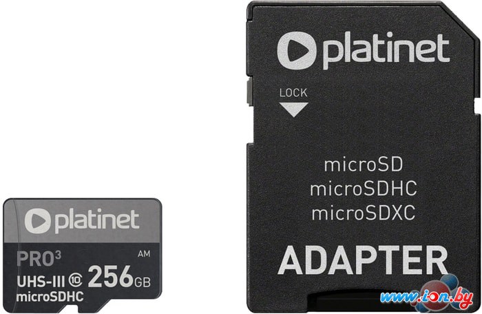 Карта памяти Platinet Pro 3 microSDXC PMMSDX256UIII 256GB + адаптер в Гомеле