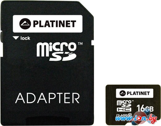 Карта памяти Platinet PMMSD1610 16GB + адаптер в Гомеле