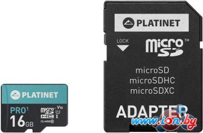 Карта памяти Platinet PMMSD16UI 16GB + адаптер в Могилёве