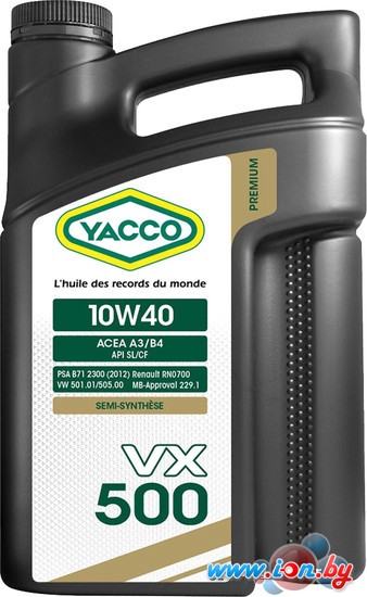 Моторное масло Yacco VX 500 10W-40 5л в Могилёве