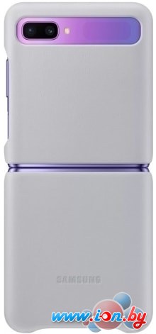 Чехол Samsung Leather Cover для Galaxy Z Flip (серый) в Бресте