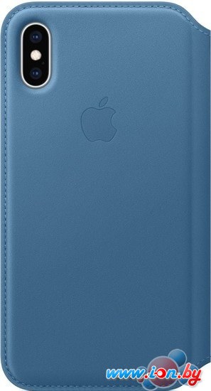Чехол Apple Leather Folio для iPhone XS Cape Cod Blue в Могилёве