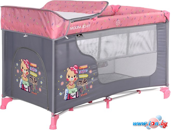 Манеж-кровать Lorelli Moonlight 2 Layers 2020 (pink travelling) в Гомеле