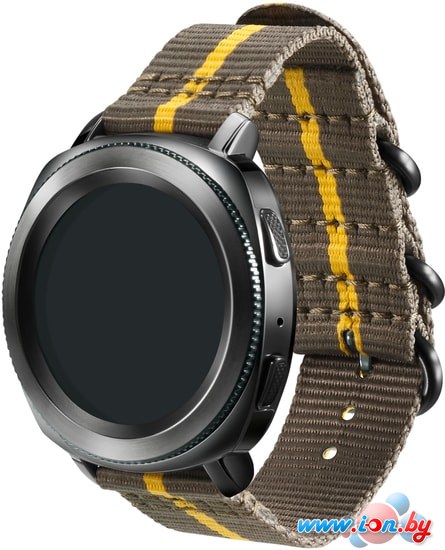 Ремешок Samsung Premium Nato для Galaxy Watch 42mm & Gear Sport (серый/желтый) в Могилёве