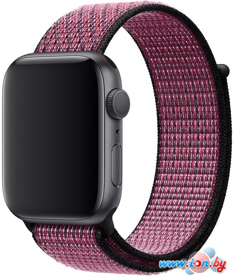Ремешок Apple Nike из плетеного нейлона 44 мм (розовый всплеск/пурпурн.)MWU42 в Могилёве