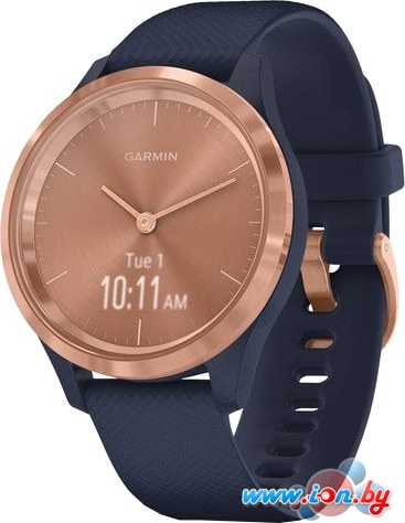 Гибридные умные часы Garmin Vivomove 3S (розовое золото/темно-синий) в Могилёве