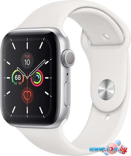Умные часы Apple Watch Series 5 44 мм (серебристый алюминий/белый спортивный) в Бресте