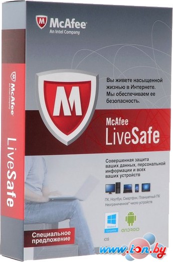 Антивирус McAfee LiveSafe Promo BOX [BOXMLS139001RAA] в Витебске