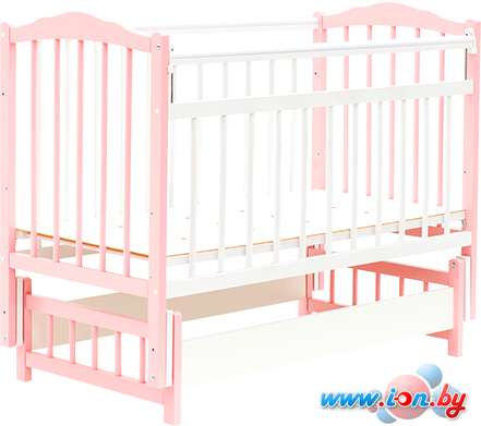 Классическая детская кроватка Bambini М.01.10.11 (белый/розовый) в Гомеле