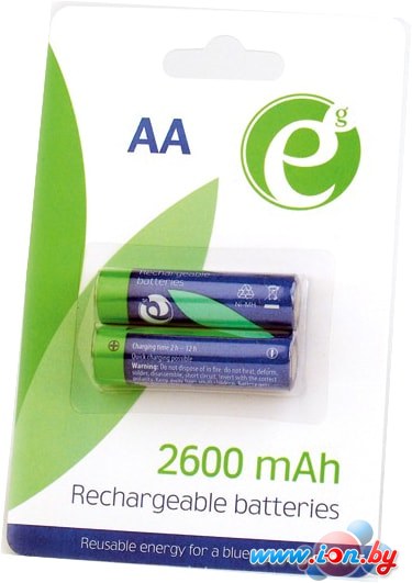 Аккумуляторы Gembird Rechargeable batteries AA 2600 mAh 2 шт. [EG-BA-AA26-01] в Могилёве