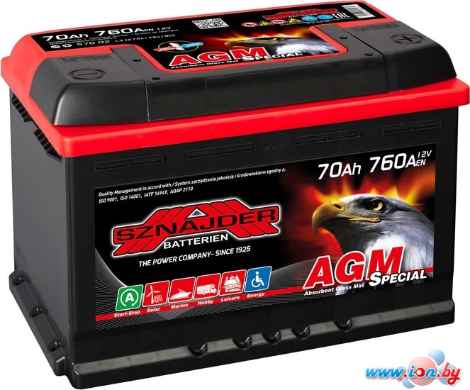 Автомобильный аккумулятор Sznajder Special AGM 70 R (70 А·ч) в Могилёве
