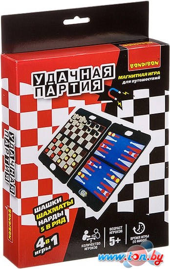 Шахматы/шашки/нарды Bondibon Удачная партия 4в1 ВВ3481 в Могилёве