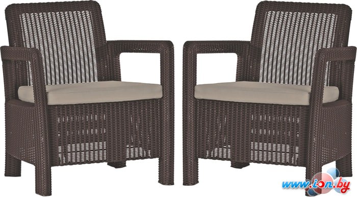 Набор садовой мебели Keter Tarifa 2 chairs (коричневый/серо-бежевый, 2 кресла) в Могилёве