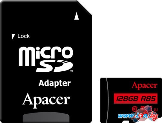 Карта памяти Apacer microSDXC AP128GMCSX10U5-R 128GB (с адаптером) в Могилёве