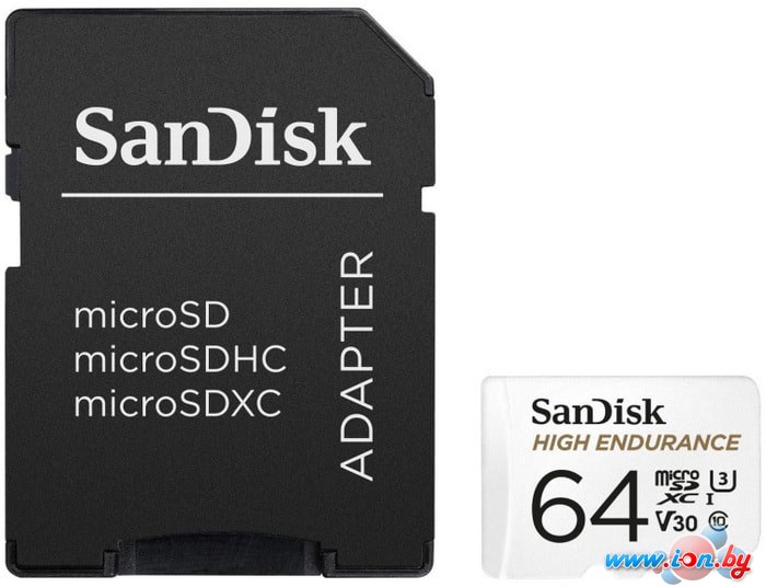 Карта памяти SanDisk High Endurance microSDXC SDSQQNR-064G-GN6IA 64GB (с адаптером) в Минске