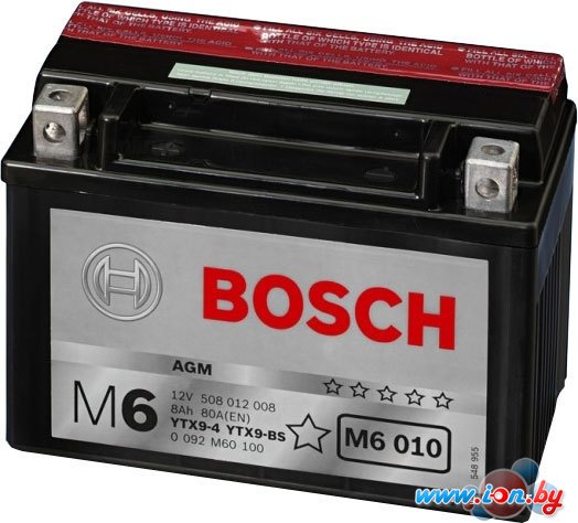 Мотоциклетный аккумулятор Bosch M6 YTX7L-4/YTX7L-BS 006 506 014 005 (6 А·ч) в Гомеле
