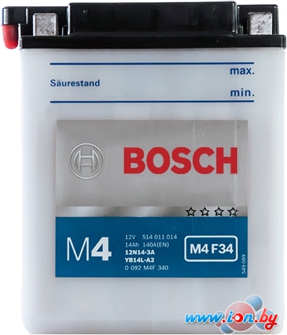 Мотоциклетный аккумулятор Bosch M4 12N14-3A/YB14L-A2 514 011 014 (14 А·ч) в Гомеле