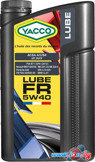 Моторное масло Yacco Lube FR 5W-40 2л в Могилёве