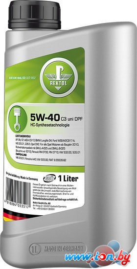 Моторное масло Rektol 5W-40 C3 uni DPF 1л в Гродно