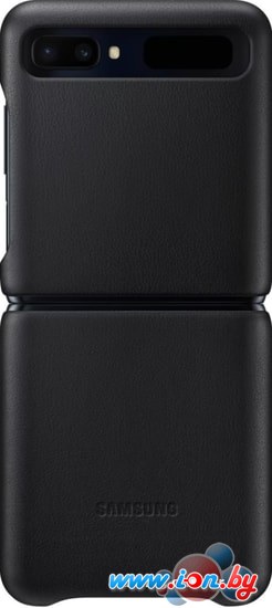 Чехол Samsung Leather Cover для Galaxy Z Flip (черный) в Бресте