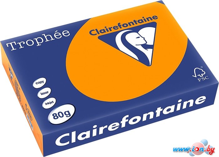 Офисная бумага Clairefontaine Trophee пастель A4 80 г/кв.м 500 л (оранжевый) в Минске