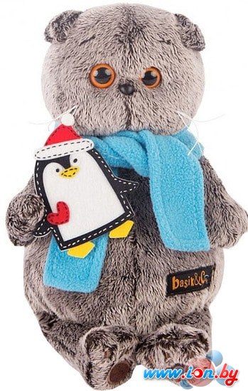 Классическая игрушка Basik & Co Басик в шарфике и с пингвином (19 см) в Бресте