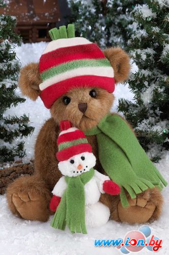 Классическая игрушка Bearington Мишка в шапочке со снеговичком (36 см) [173178] в Витебске