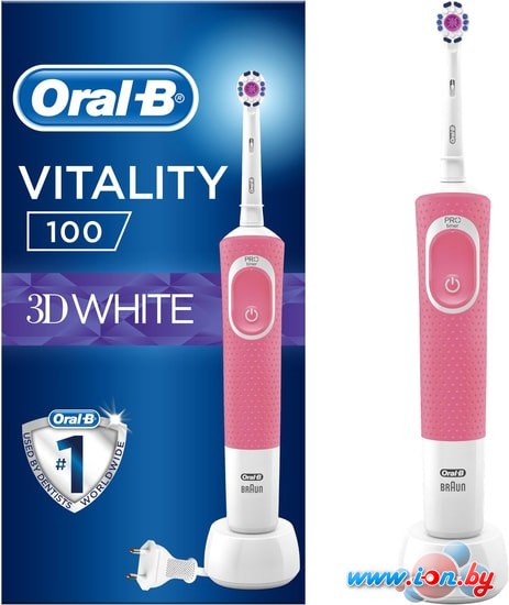 Электрическая зубная щетка Braun Oral-B Vitality 100 3D White D100.413.1 (розовый) в Гомеле