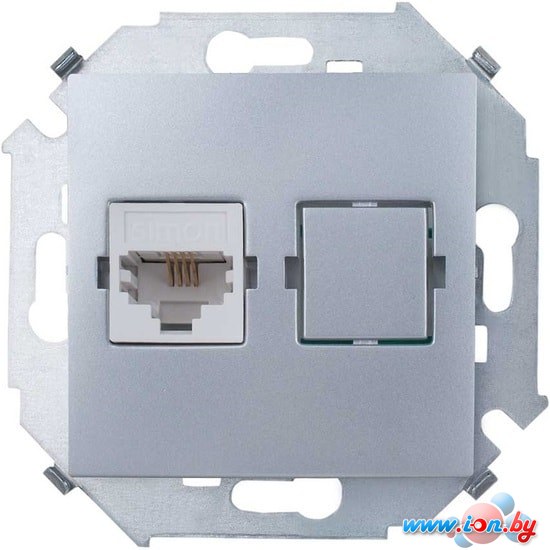 Розетка телефонная Simon 1591480-033 (алюминий) в Могилёве