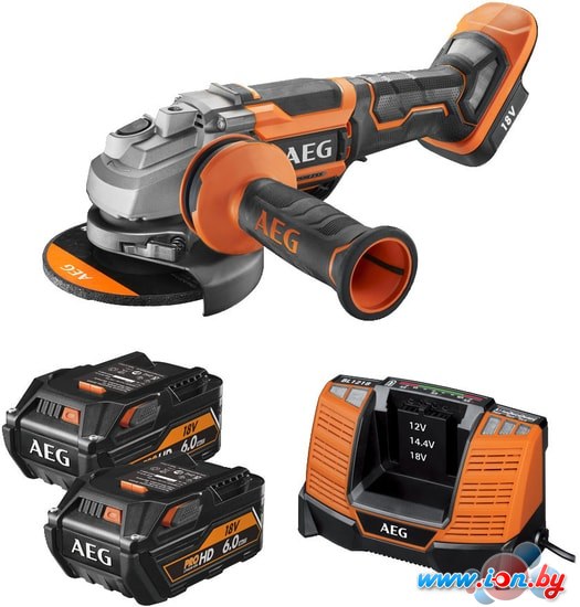 Угловая шлифмашина AEG Powertools BEWS 18-125BLPX-602C 4935464422 (с 2-мя АКБ, кейс) в Могилёве
