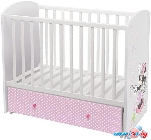 Классическая детская кроватка Polini Kids Disney baby 750 Минни Маус-Фея (розовый/белый) в Витебске