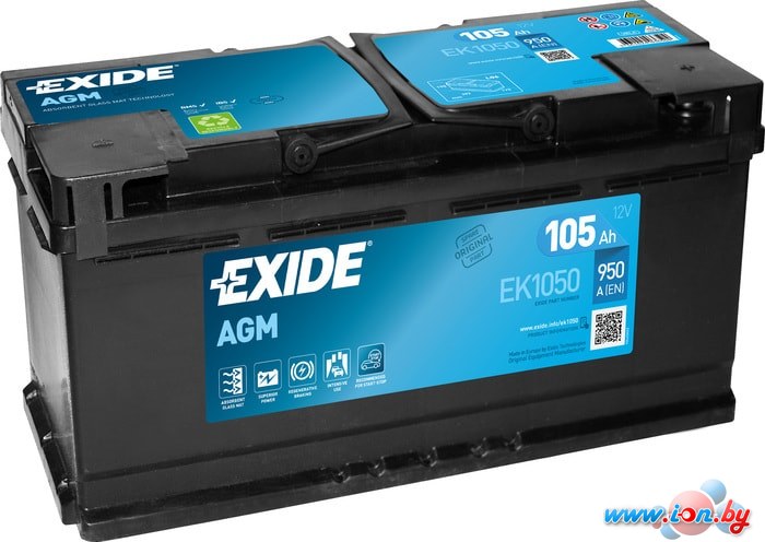 Автомобильный аккумулятор Exide Start-Stop AGM EK1050 (105 А·ч) в Гомеле