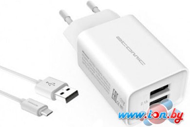 Сетевое зарядное Atomic U400 microUSB (белый) в Гродно