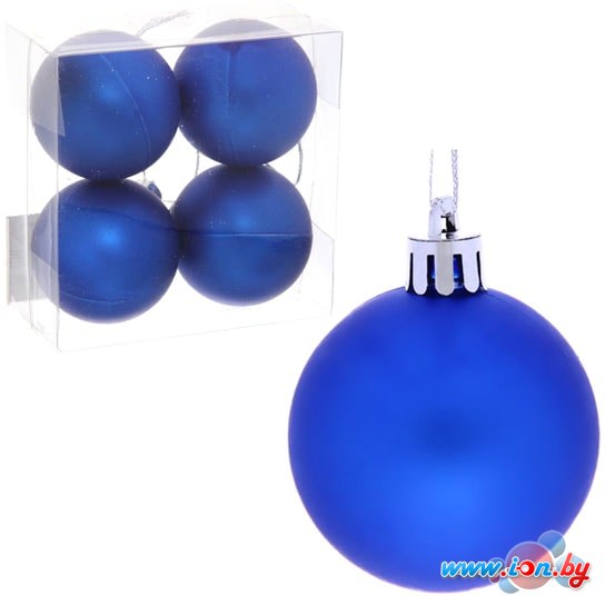 Елочная игрушка Серпантин Матовый шар 5 см 4 шт (синий) 183-854 в Бресте