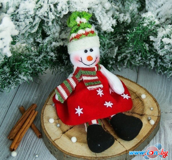 Мягкая игрушка Зимнее волшебство Снеговик в платьишке, 9*25 см в Могилёве
