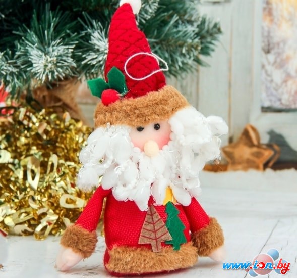Мягкая игрушка Зимнее волшебство Дед Мороз Две елочки 14 см (красный) в Бресте