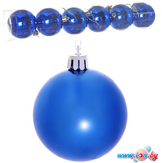 Елочная игрушка Серпантин Глянец шар 6 см 6 шт (синий) 183-879 в Витебске
