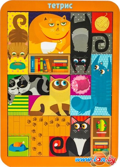 Мозаика/пазл WoodLand Toys Тетрис большой Коты 065102 в Гомеле