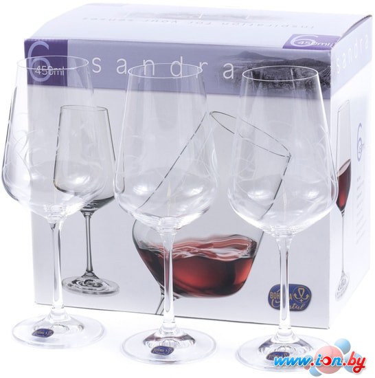 Набор бокалов для вина Bohemia Crystal Sandra 40728/C5995/450 в Бресте