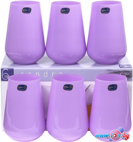 Набор стаканов для воды и напитков Bohemia Crystal Sandra Purple 23013/D5124/380 в Могилёве