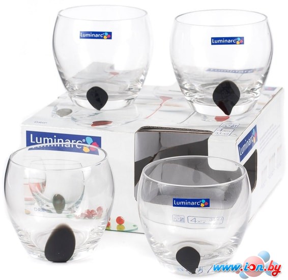 Набор стаканов для воды и напитков Luminarc Drip black E5232 в Могилёве
