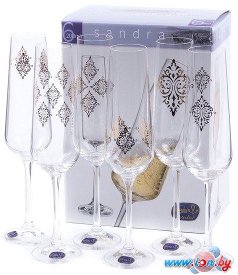 Набор бокалов для шампанского Bohemia Crystal Sandra 40728/S1387/200 в Гомеле